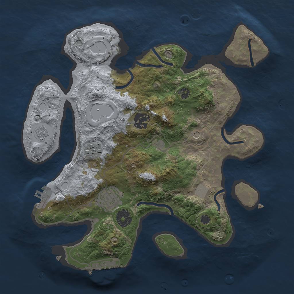 Rust Map: Procedural Map, Size: 2700, Seed: 1873995326, 12 Monuments