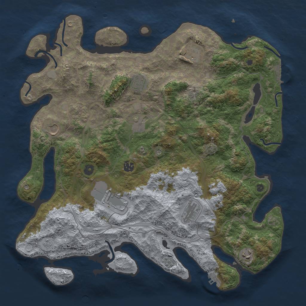 Rust Map: Procedural Map, Size: 4250, Seed: 68449, 17 Monuments