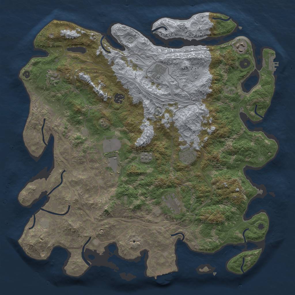 Rust Map: Procedural Map, Size: 4250, Seed: 1449685718, 15 Monuments