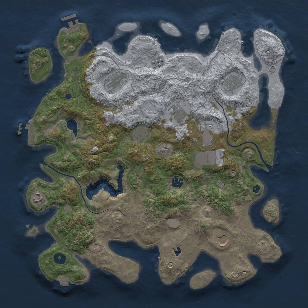Rust Map: Procedural Map, Size: 4000, Seed: 42226533, 15 Monuments