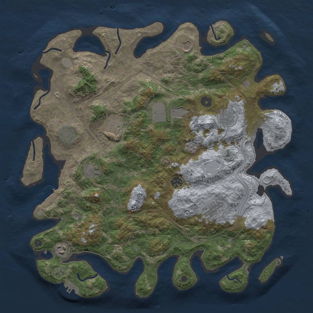 Rust Map: Procedural Map, Size: 4250, Seed: 951892366, 18 Monuments