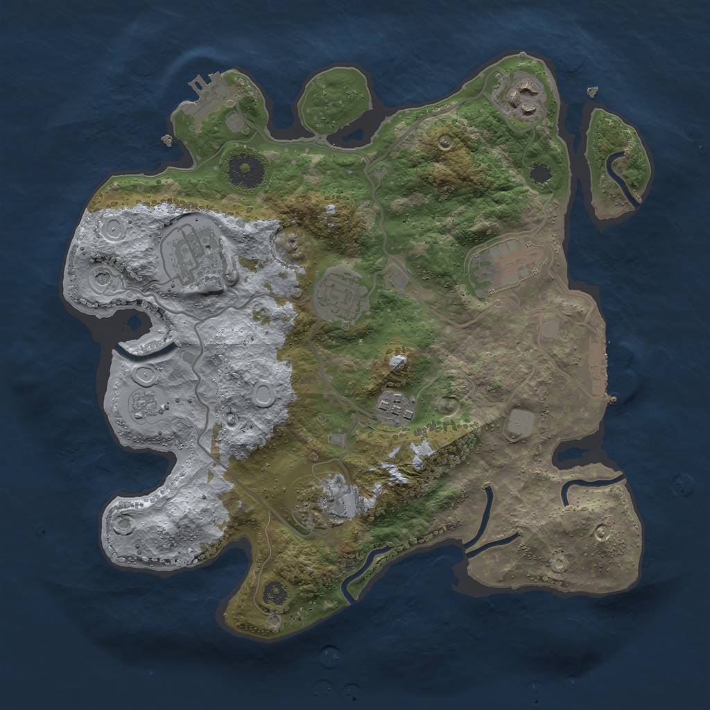 Rust Map: Procedural Map, Size: 3000, Seed: 822360315, 15 Monuments