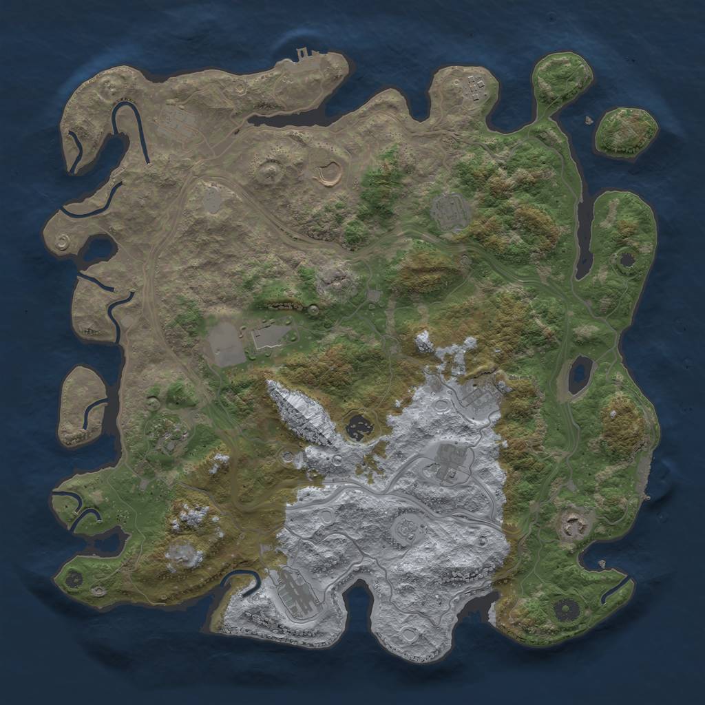 Rust Map: Procedural Map, Size: 4250, Seed: 1016582400, 20 Monuments