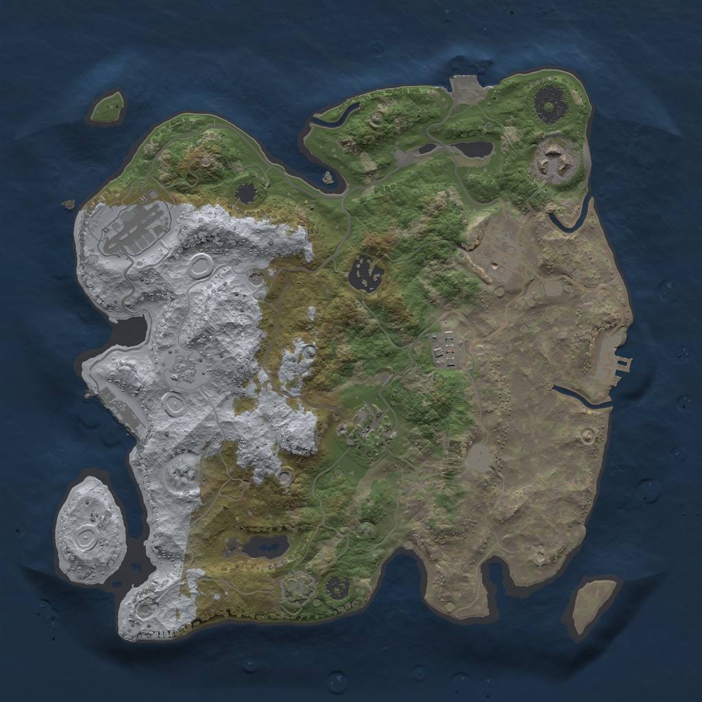 Rust Map: Procedural Map, Size: 3000, Seed: 300, 14 Monuments