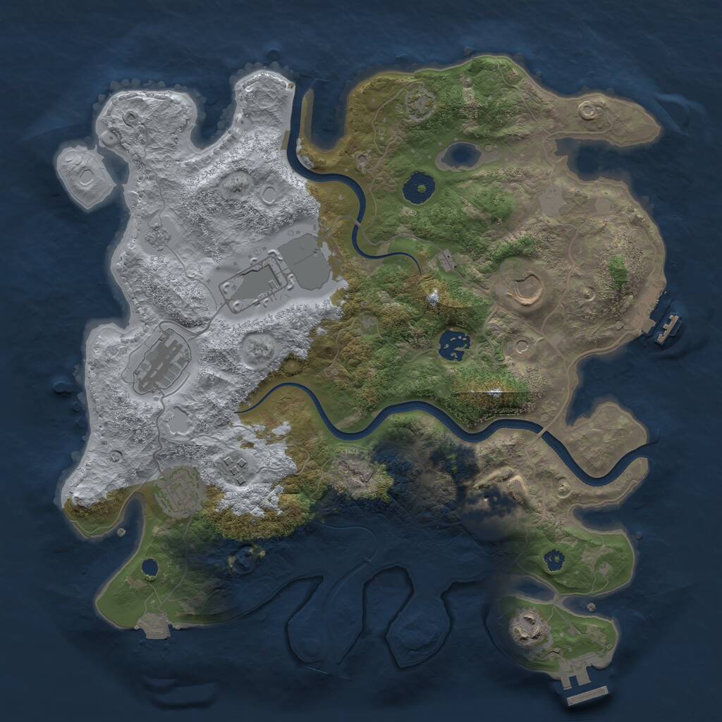 Rust Map: Procedural Map, Size: 3500, Seed: 1476149254, 14 Monuments