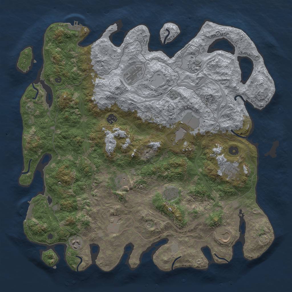 Rust Map: Procedural Map, Size: 4500, Seed: 3018011, 19 Monuments