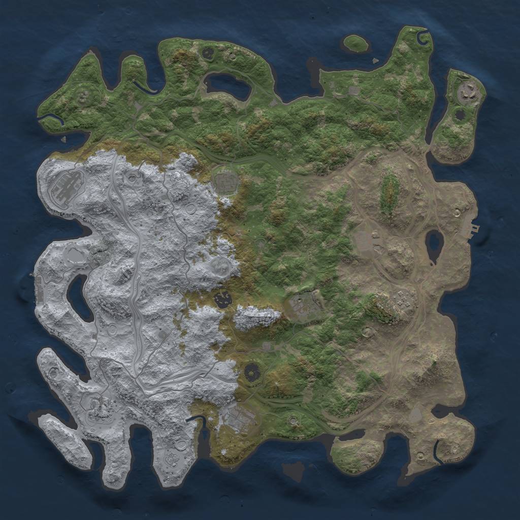 Rust Map: Procedural Map, Size: 4500, Seed: 694885304, 18 Monuments