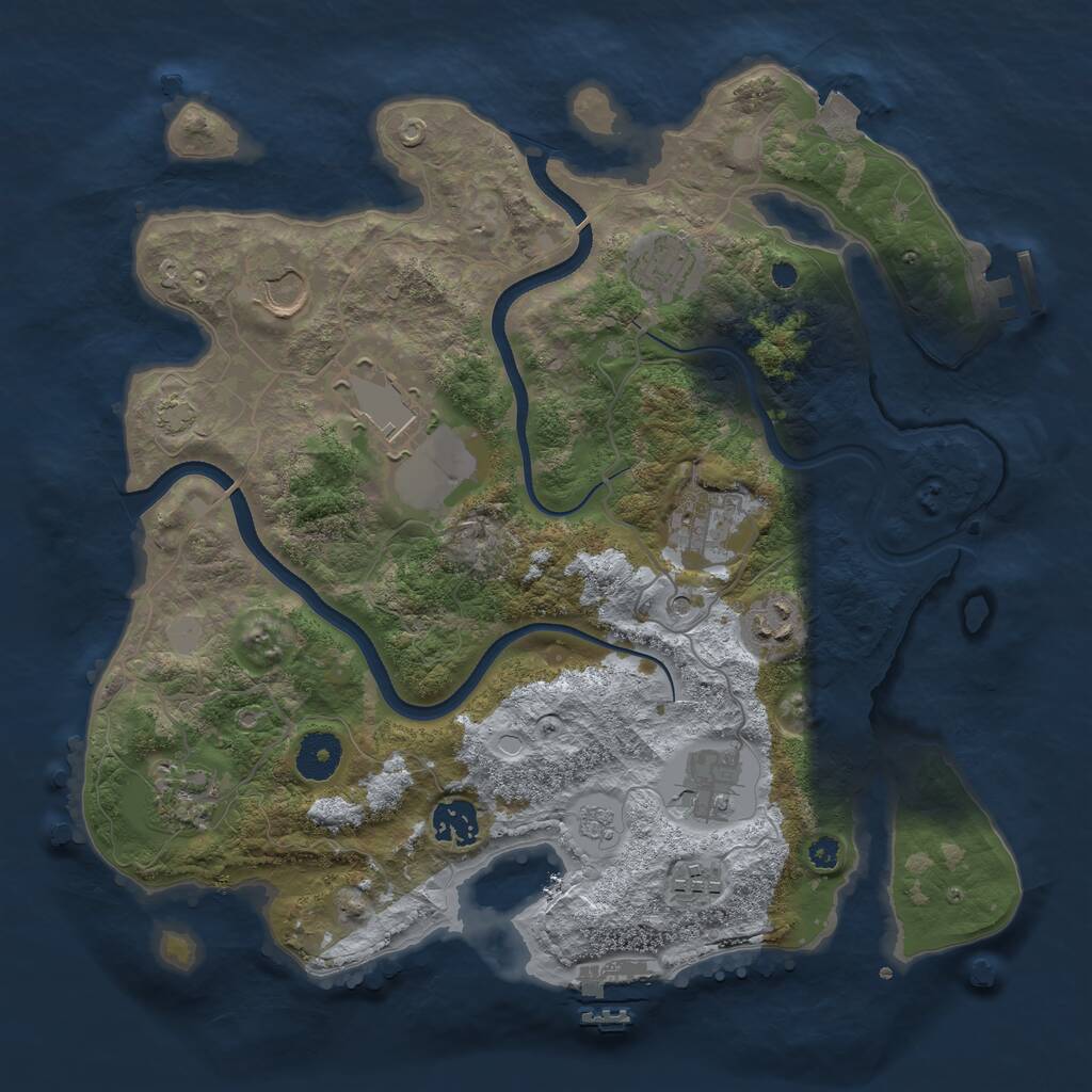Rust Map: Procedural Map, Size: 3500, Seed: 1544882098, 15 Monuments
