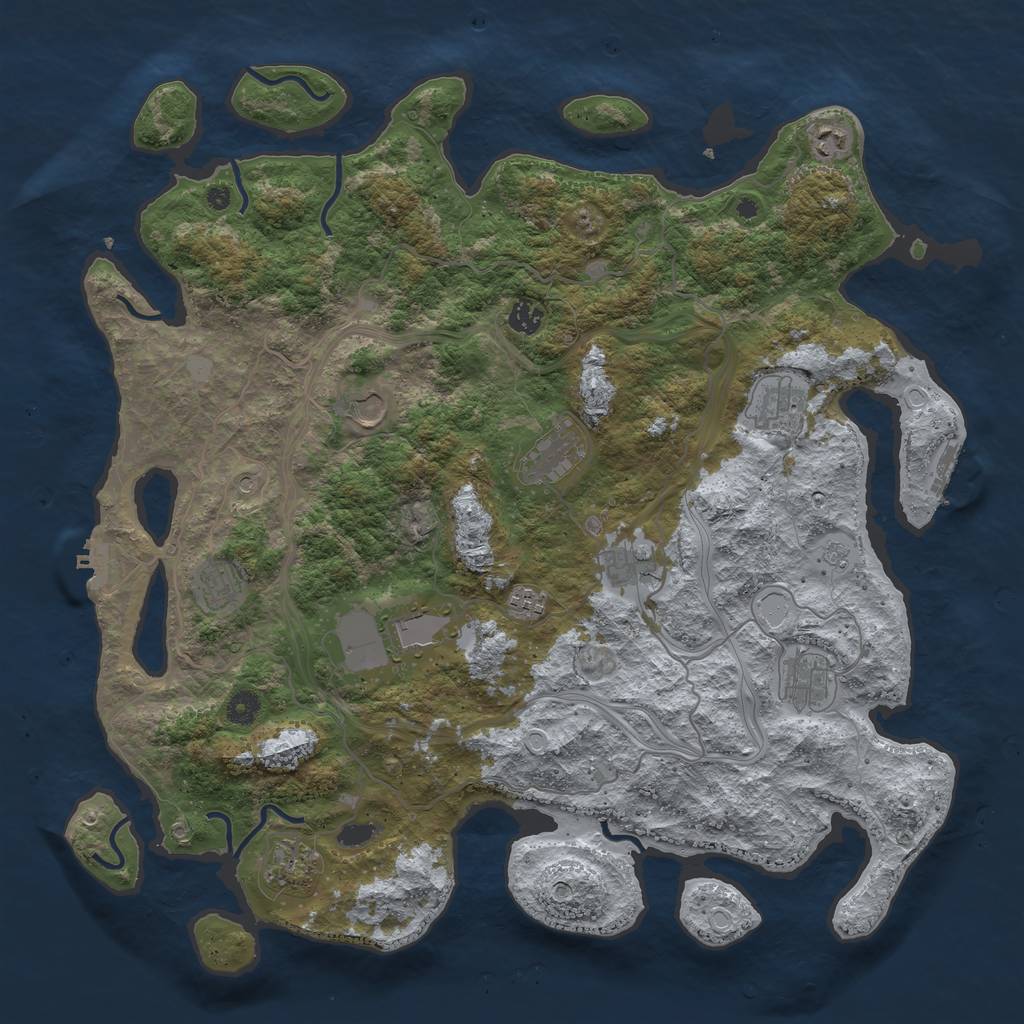 Rust Map: Procedural Map, Size: 4500, Seed: 59757302, 20 Monuments