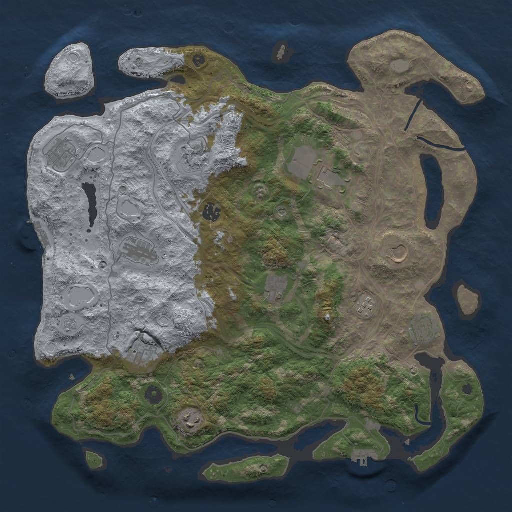 Rust Map: Procedural Map, Size: 4250, Seed: 1285744084, 20 Monuments