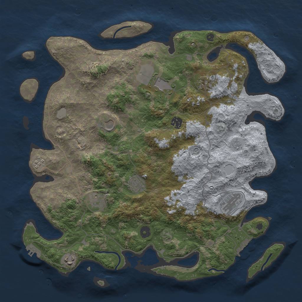 Rust Map: Procedural Map, Size: 4000, Seed: 538380, 18 Monuments