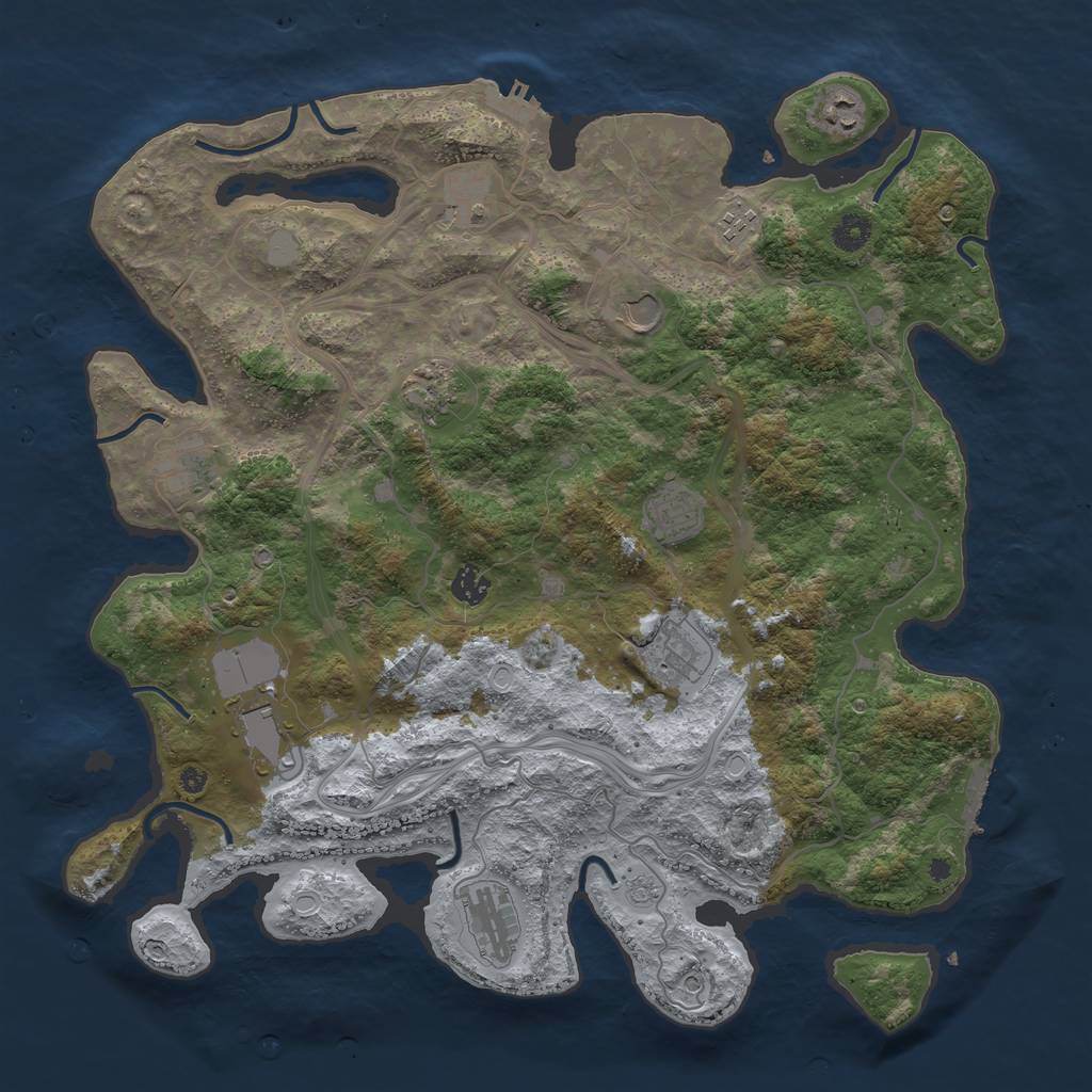 Rust Map: Procedural Map, Size: 4250, Seed: 392747704, 20 Monuments