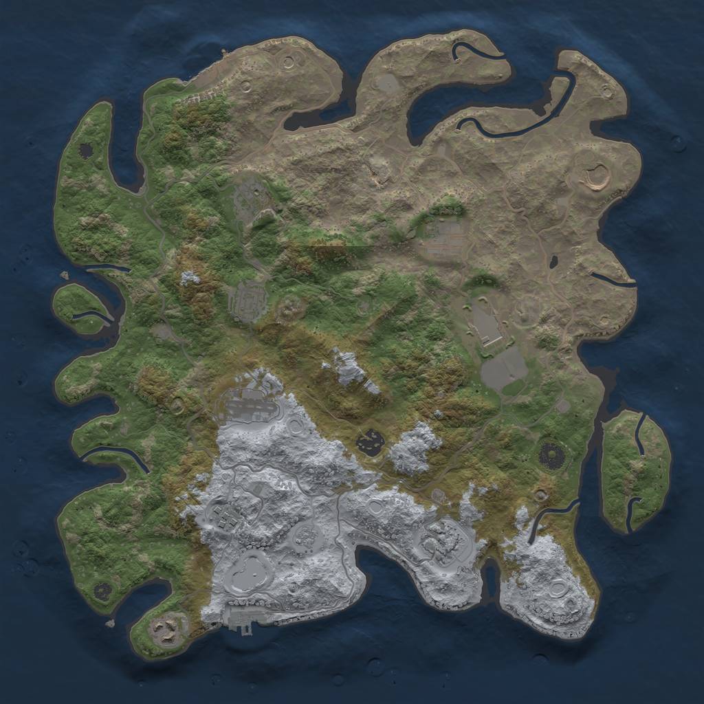Rust Map: Procedural Map, Size: 4000, Seed: 1090922681, 19 Monuments