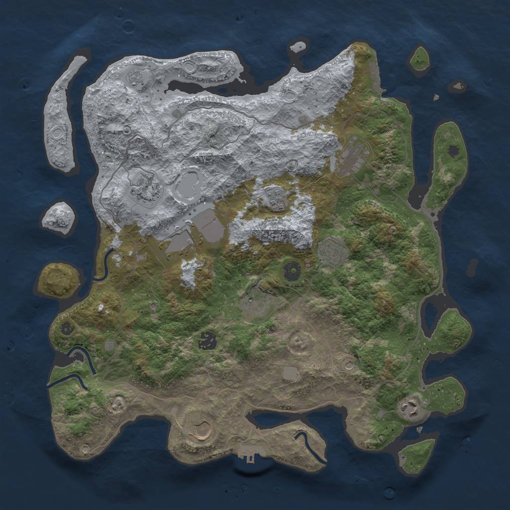 Rust Map: Procedural Map, Size: 4000, Seed: 1584928756, 18 Monuments