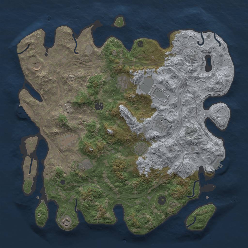 Rust Map: Procedural Map, Size: 4250, Seed: 1747069208, 20 Monuments