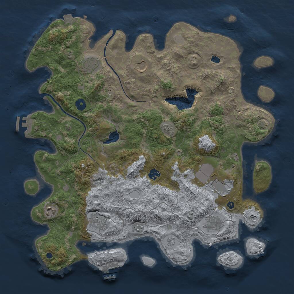 Rust Map: Procedural Map, Size: 4000, Seed: 20534360, 14 Monuments