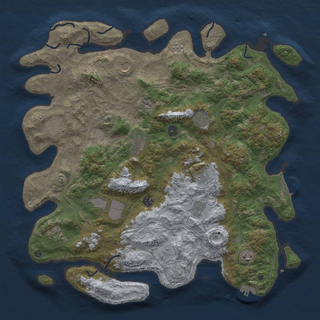 Rust Map: Procedural Map, Size: 4500, Seed: 1000525715, 20 Monuments