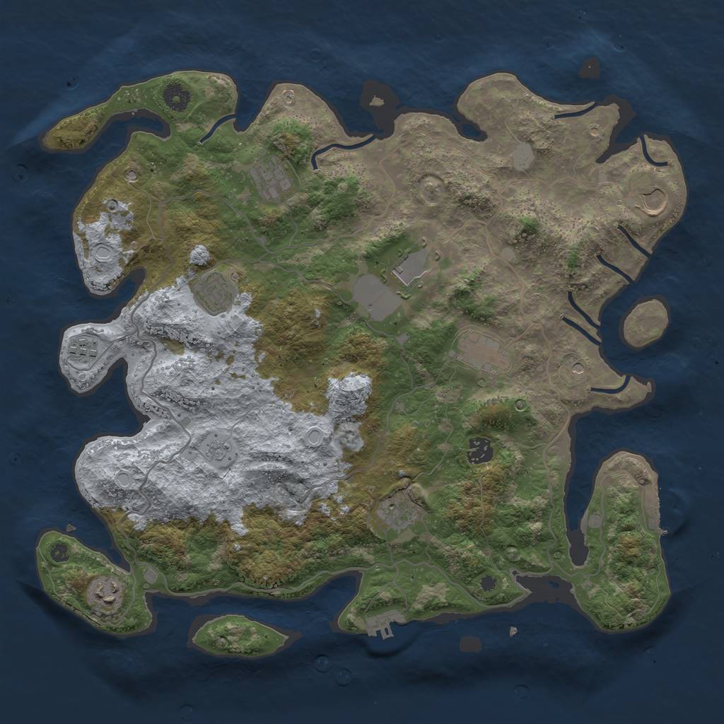Rust Map: Procedural Map, Size: 4000, Seed: 5055, 18 Monuments