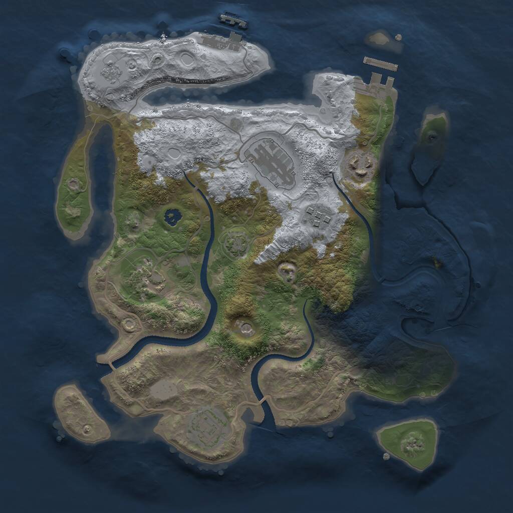 Rust Map: Procedural Map, Size: 3000, Seed: 816048381, 11 Monuments
