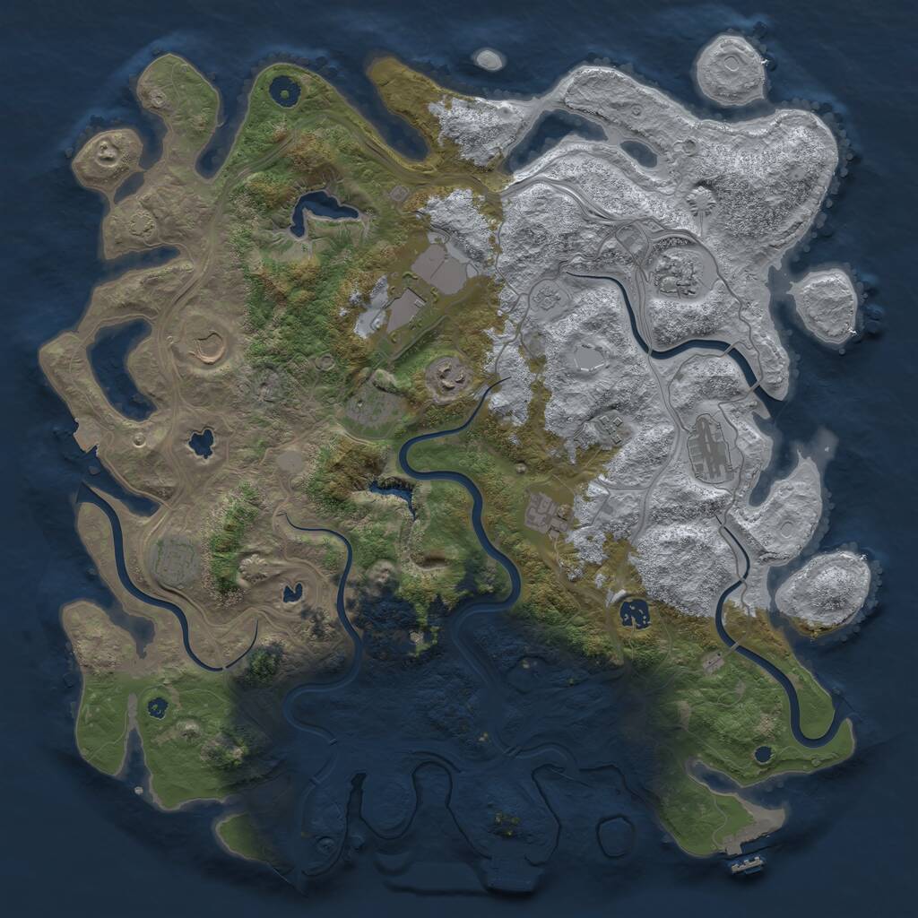 Rust Map: Procedural Map, Size: 4500, Seed: 213869955, 16 Monuments