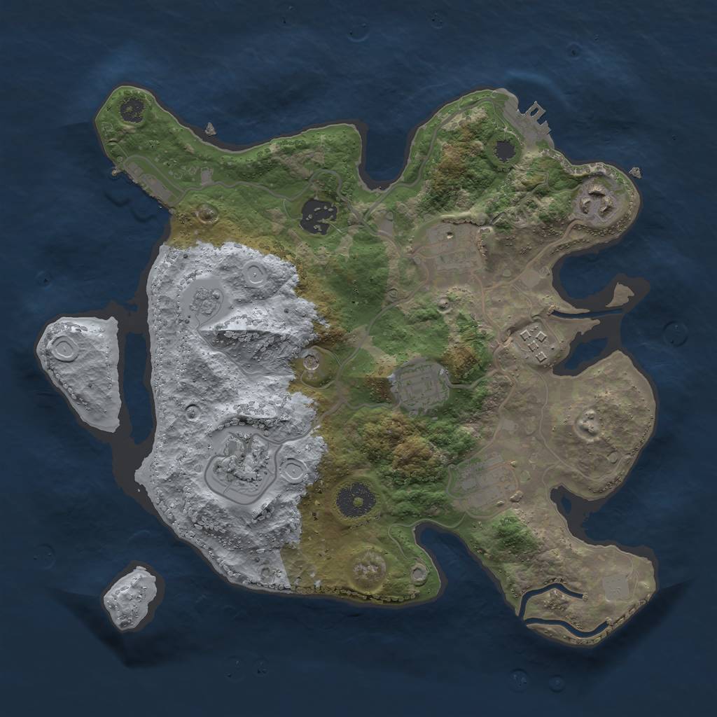 Rust Map: Procedural Map, Size: 3000, Seed: 585413149, 16 Monuments