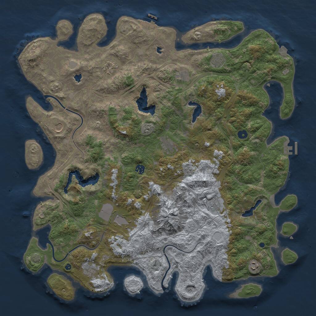 Rust Map: Procedural Map, Size: 5000, Seed: 694239, 17 Monuments