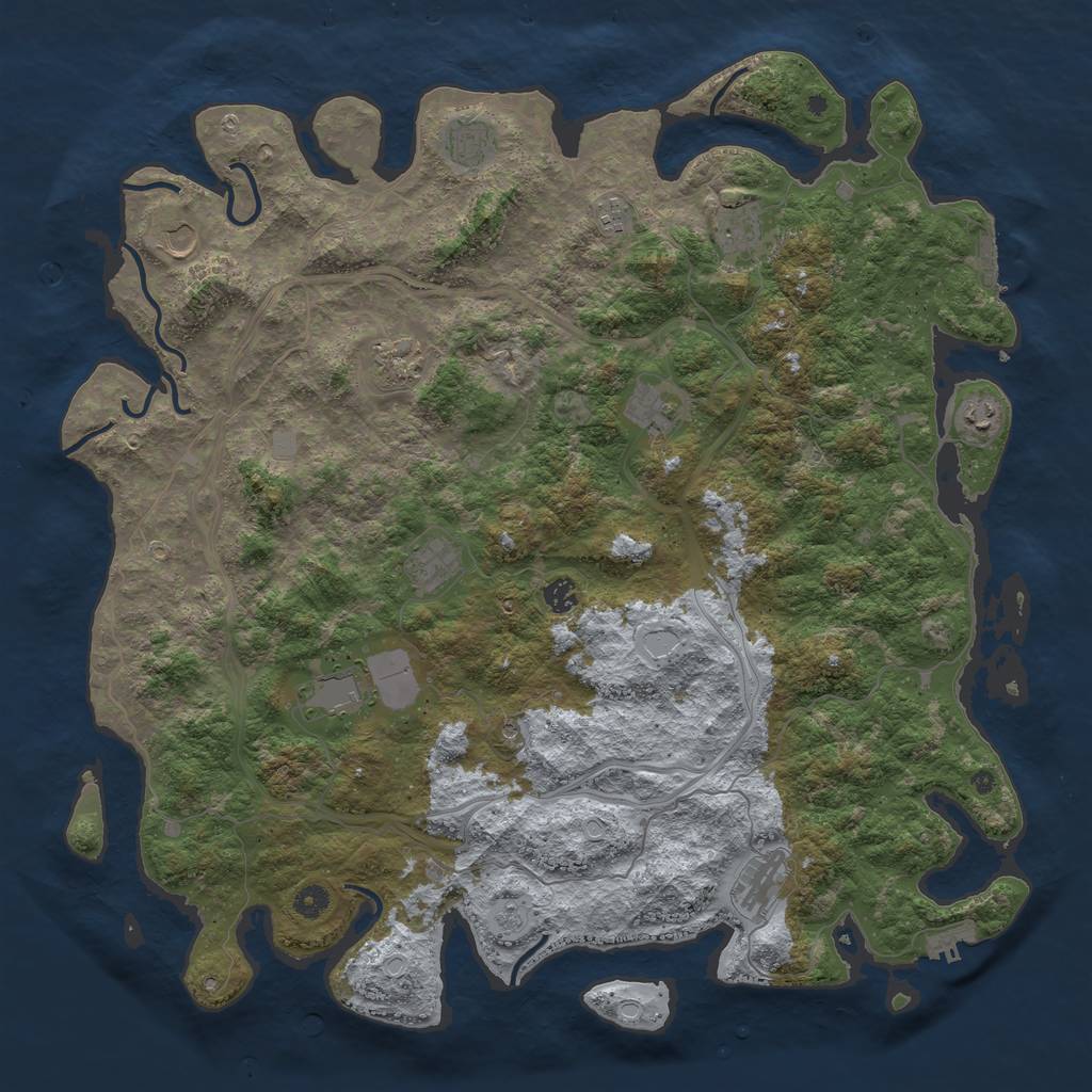Rust Map: Procedural Map, Size: 4800, Seed: 2646448, 20 Monuments
