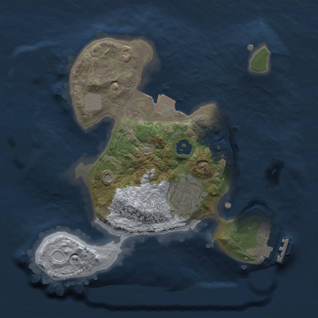 Rust Map: Procedural Map, Size: 2000, Seed: 971, 3 Monuments