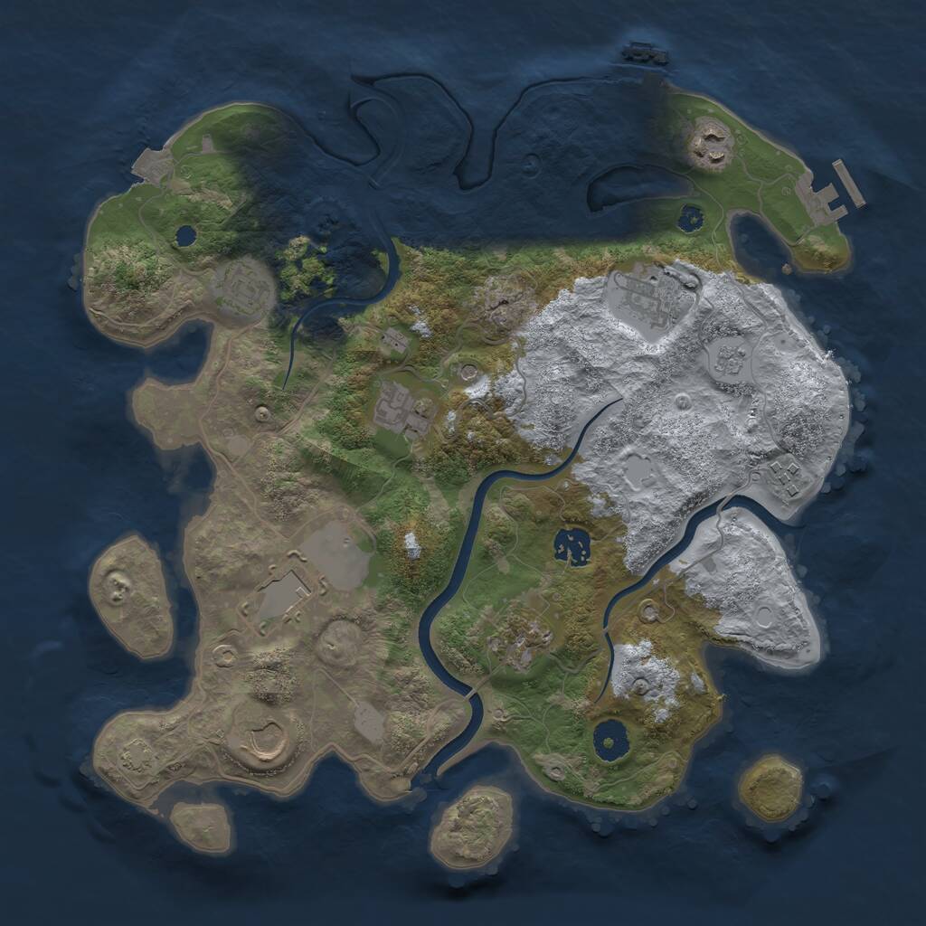 Rust Map: Procedural Map, Size: 3600, Seed: 69696969, 15 Monuments