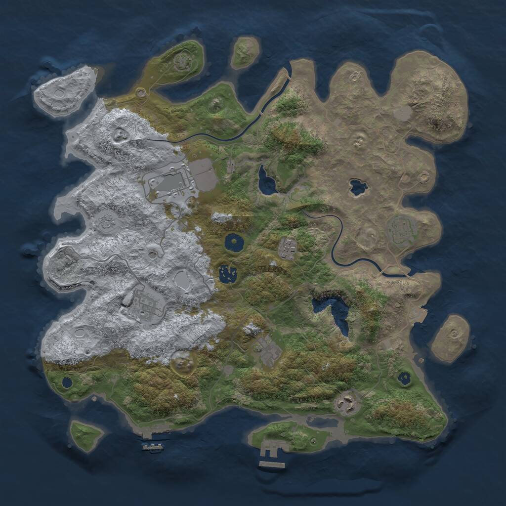 Rust Map: Procedural Map, Size: 4000, Seed: 1985222026, 13 Monuments