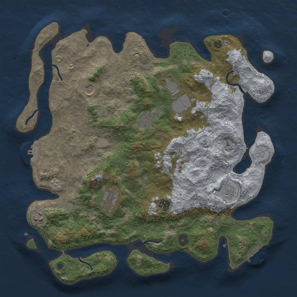 Rust Map: Procedural Map, Size: 4000, Seed: 1548443631, 17 Monuments