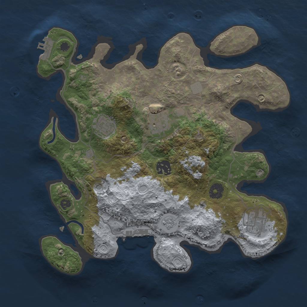 Rust Map: Procedural Map, Size: 3000, Seed: 18945, 13 Monuments