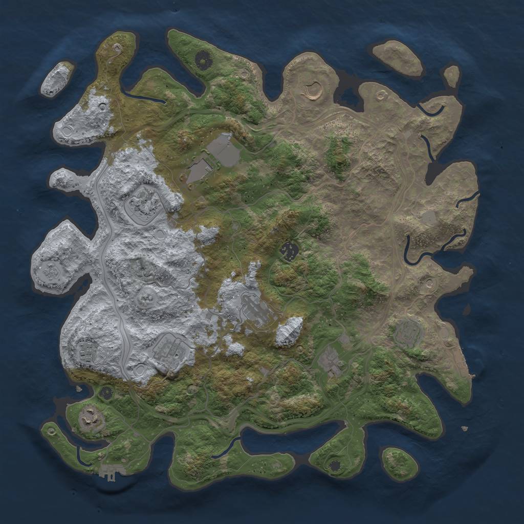Rust Map: Procedural Map, Size: 4250, Seed: 1737636752, 19 Monuments
