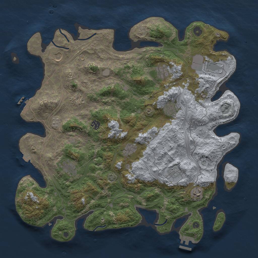 Rust Map: Procedural Map, Size: 4250, Seed: 1996832275, 17 Monuments