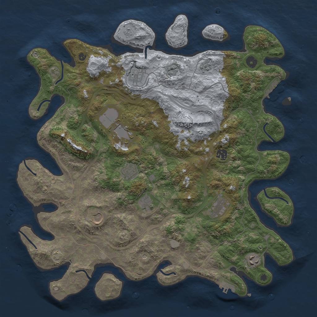 Rust Map: Procedural Map, Size: 4250, Seed: 1085066418, 17 Monuments