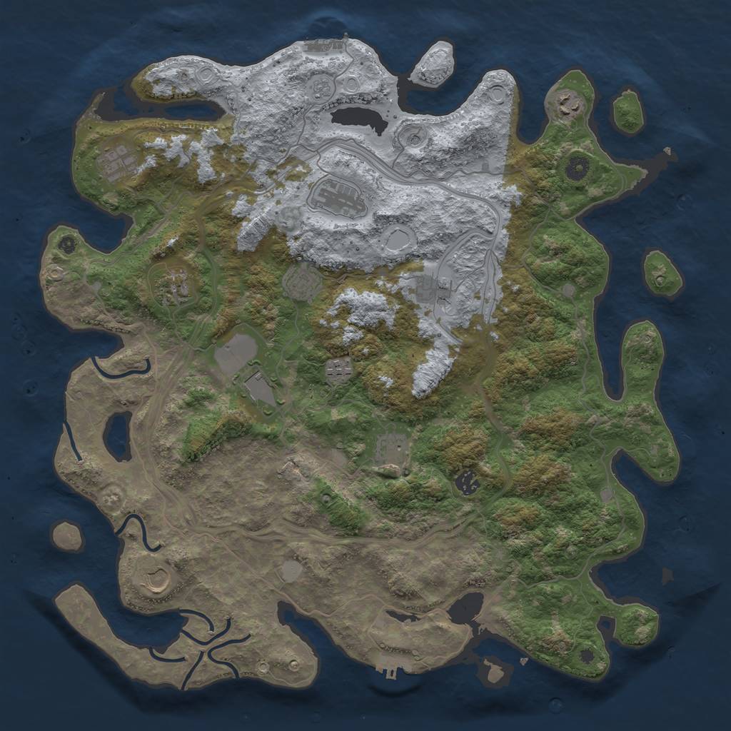 Rust Map: Procedural Map, Size: 4500, Seed: 503798272, 18 Monuments