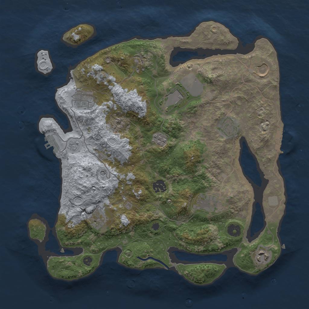 Rust Map: Procedural Map, Size: 3500, Seed: 1659422651, 19 Monuments
