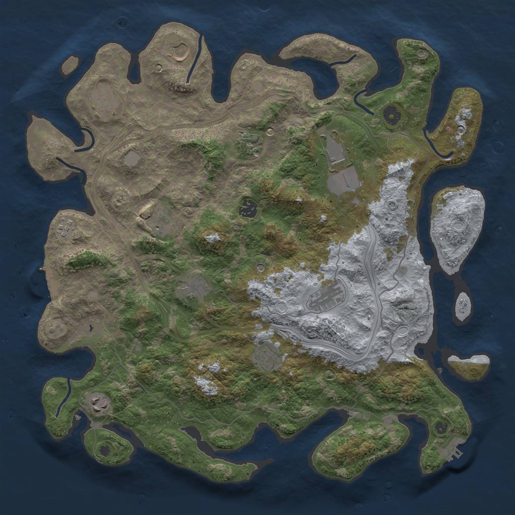 Rust Map: Procedural Map, Size: 4250, Seed: 374089034, 19 Monuments