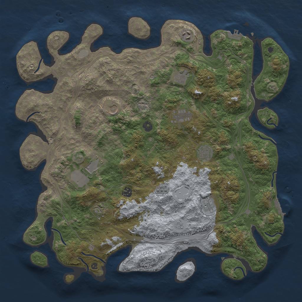 Rust Map: Procedural Map, Size: 4500, Seed: 1859683531, 19 Monuments