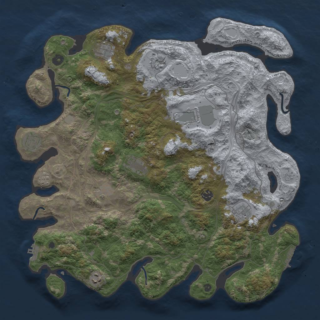 Rust Map: Procedural Map, Size: 4250, Seed: 974892414, 19 Monuments