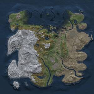Thumbnail Rust Map: Procedural Map, Size: 3700, Seed: 853119818, 15 Monuments