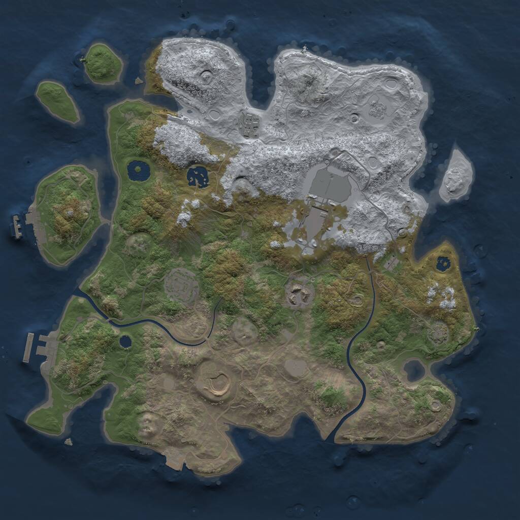 Rust Map: Procedural Map, Size: 3500, Seed: 194816696, 11 Monuments