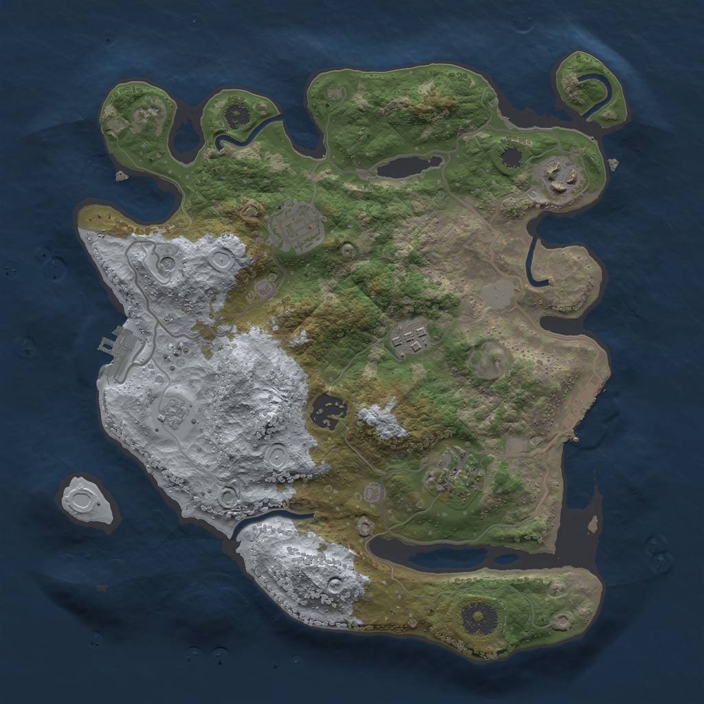 Rust Map: Procedural Map, Size: 3000, Seed: 13531, 14 Monuments