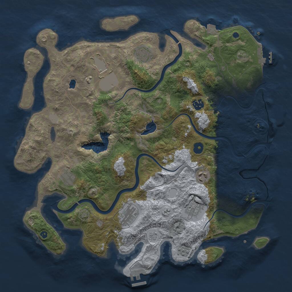 Rust Map: Procedural Map, Size: 4000, Seed: 22117, 14 Monuments