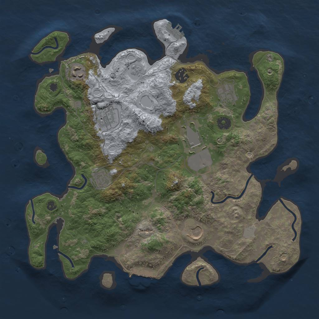 Rust Map: Procedural Map, Size: 3500, Seed: 20220084, 15 Monuments