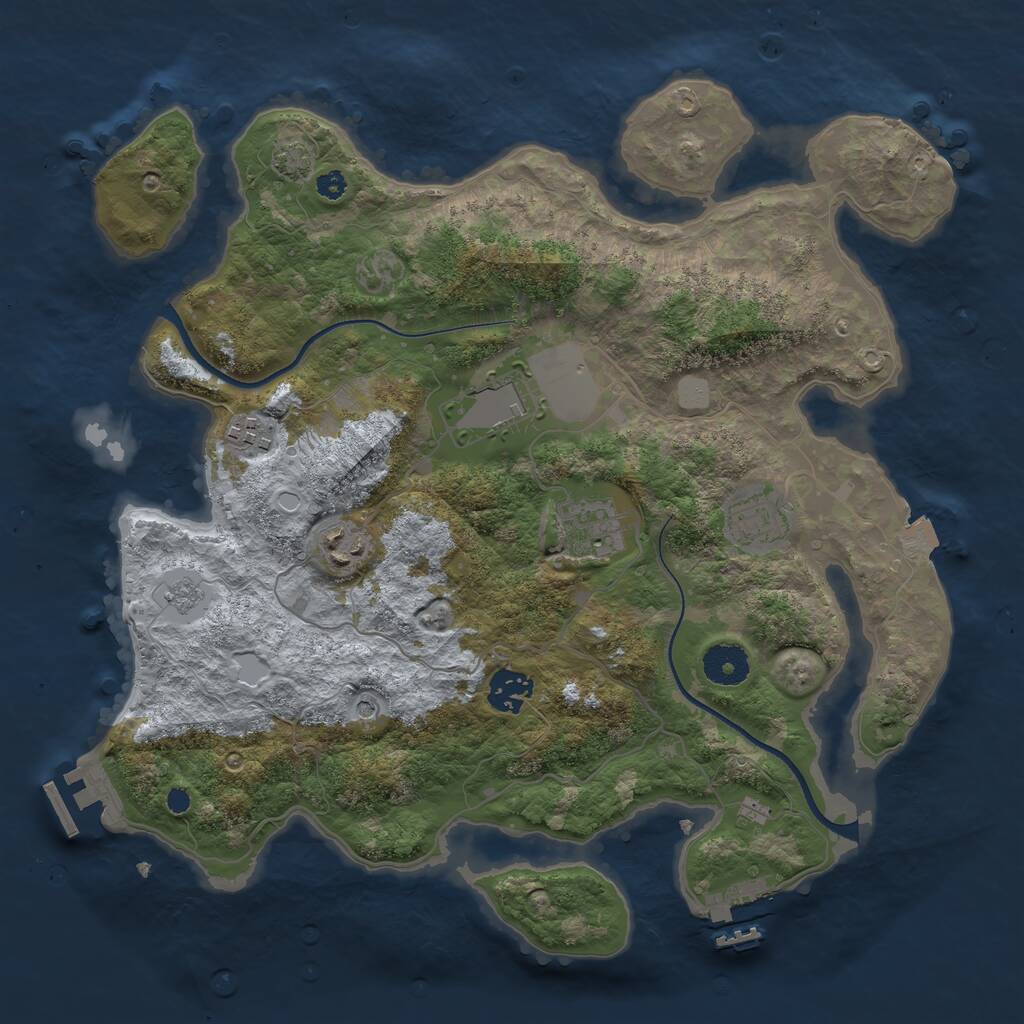 Rust Map: Procedural Map, Size: 3500, Seed: 336173943, 12 Monuments