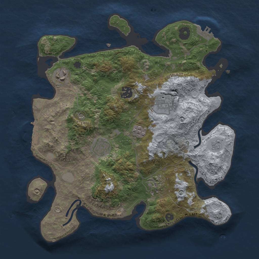 Rust Map: Procedural Map, Size: 3150, Seed: 186831710, 15 Monuments
