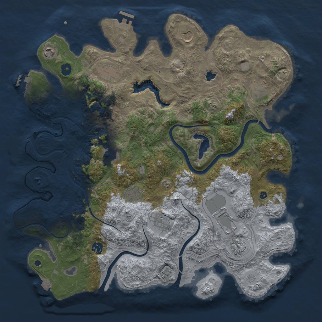 Rust Map: Procedural Map, Size: 4250, Seed: 50130970, 17 Monuments