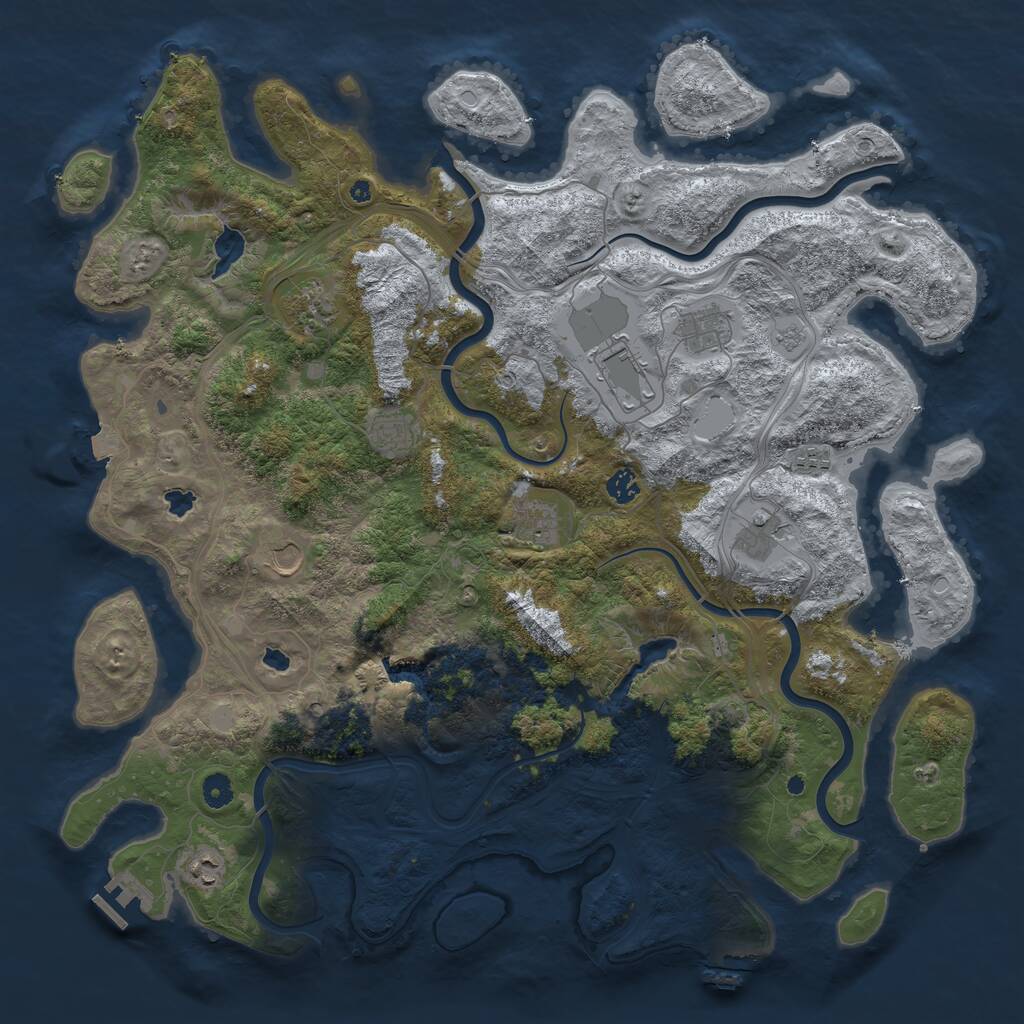 Rust Map: Procedural Map, Size: 4700, Seed: 3456, 16 Monuments