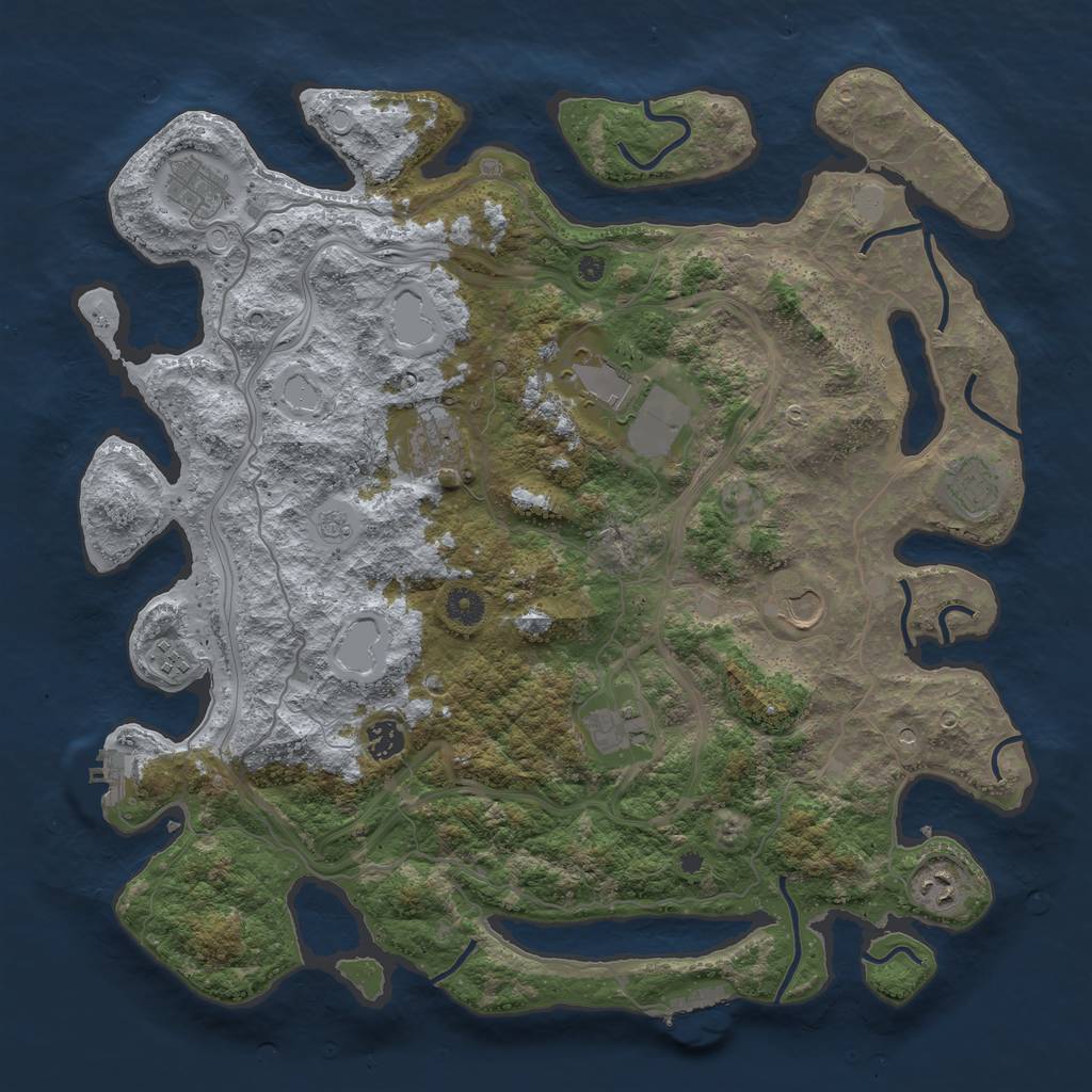 Rust Map: Procedural Map, Size: 4250, Seed: 1543615364, 18 Monuments